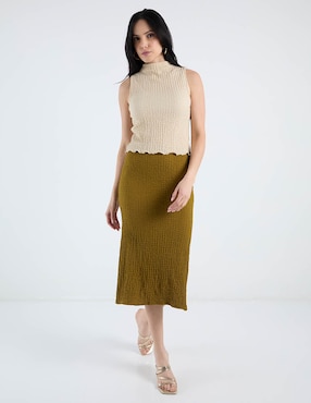 Falda midi Metropolis a la cintura