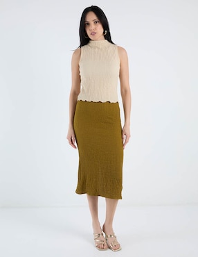 Falda midi Metropolis a la cintura