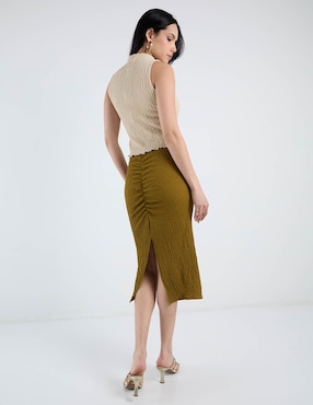Falda midi Metropolis a la cintura