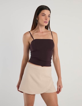 Falda short Metropolis a la cintura