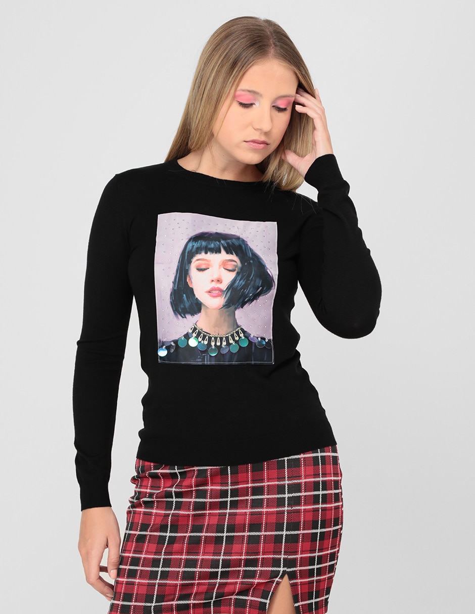 Suéter cuello redondo para mujer 1
