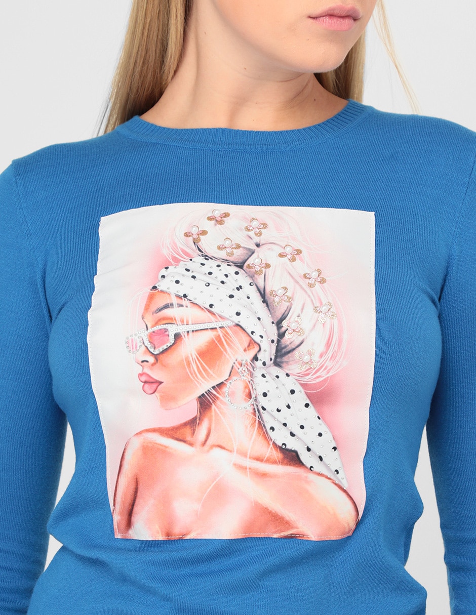 Suéter cuello redondo para mujer 4