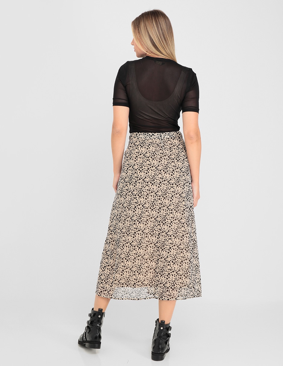 Falda crop cintura alta