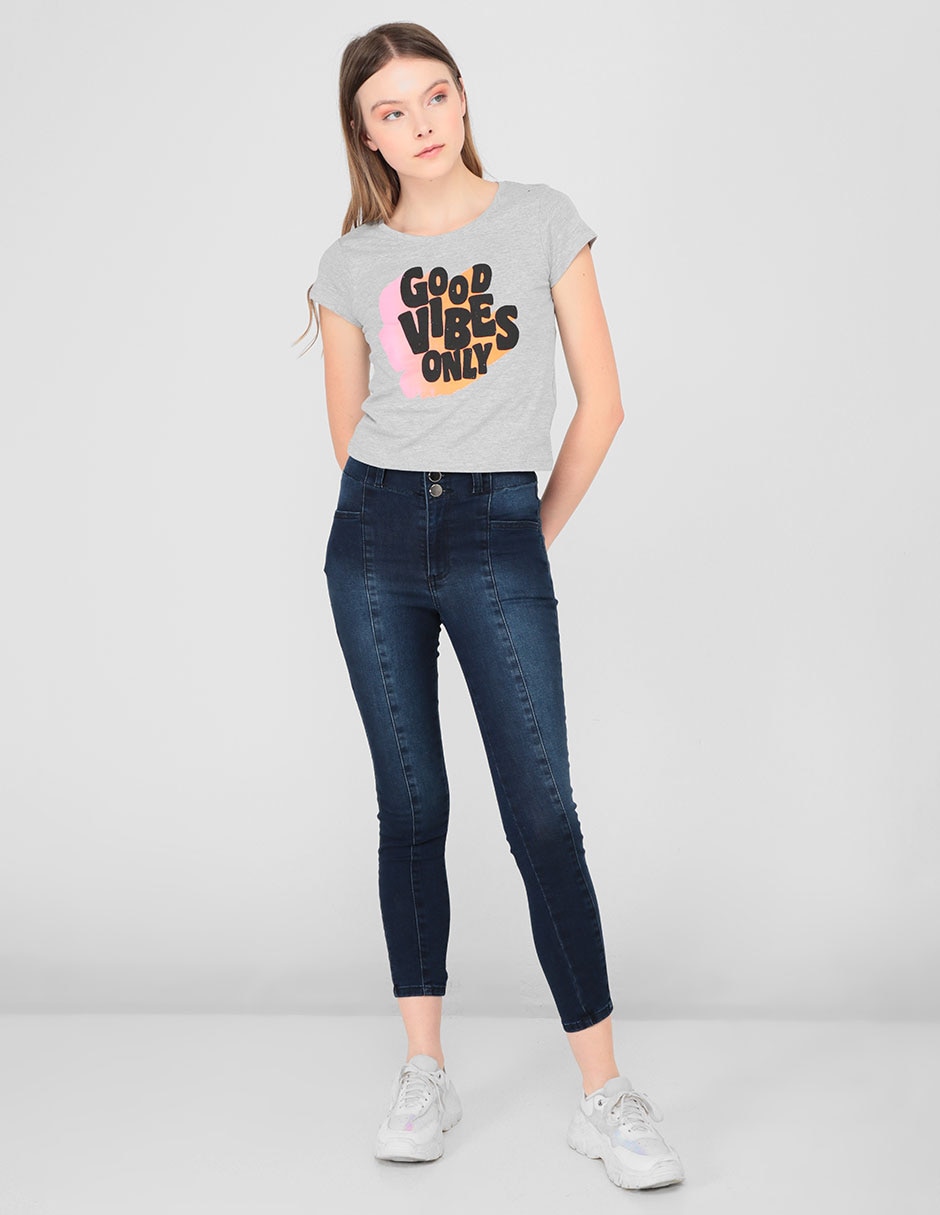 Jeans skinny corte cintura alta para mujer 3