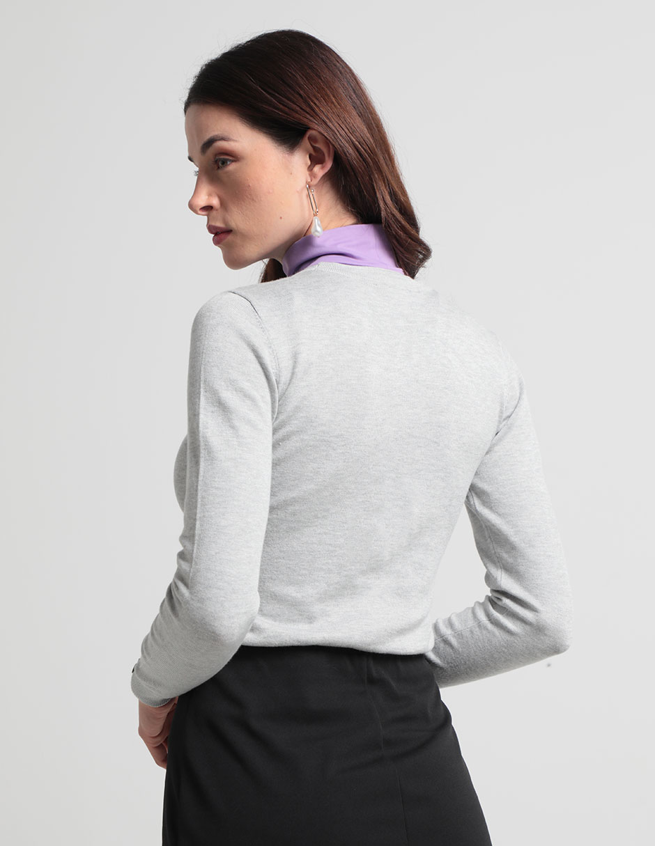 Suéter cuello v para mujer 2