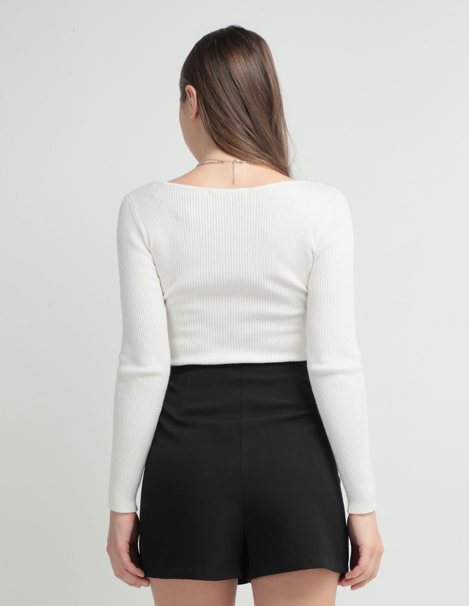 Suéter cuello con escote para mujer 2