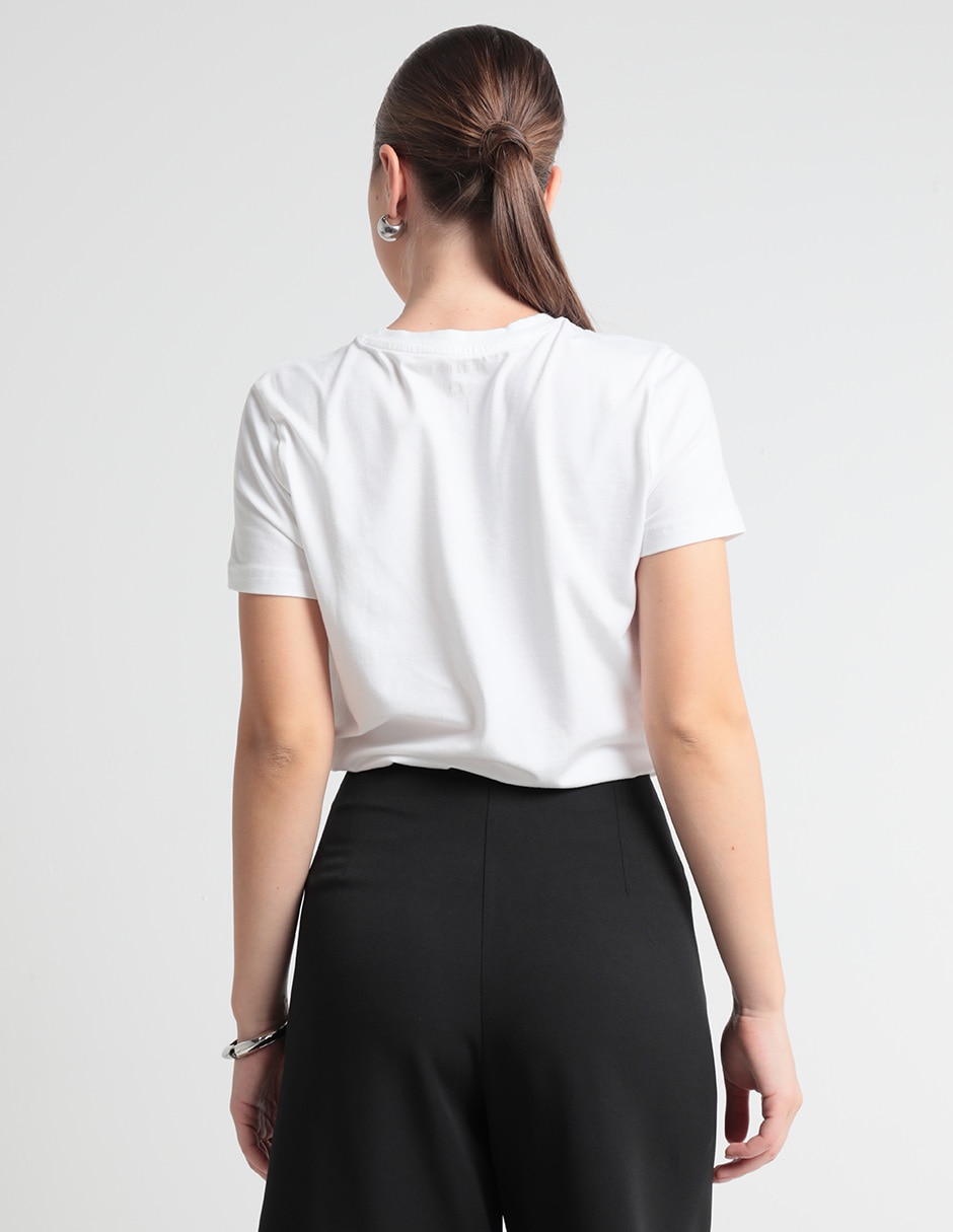 Playera manga corta cuello redondo para mujer 2