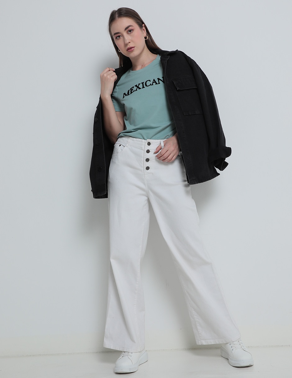 Playera manga corta cuello redondo para mujer 3