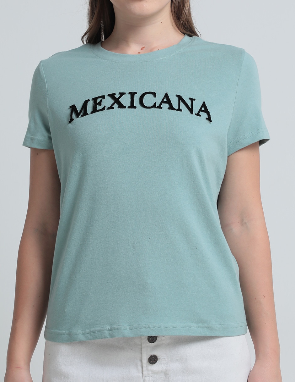 Playera manga corta cuello redondo para mujer 5
