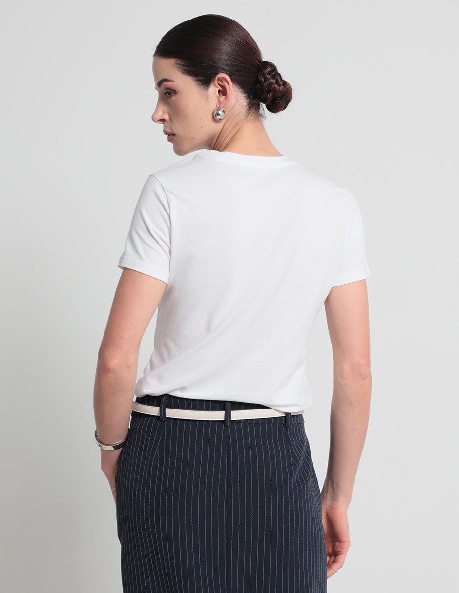 Playera manga corta cuello redondo para mujer 2