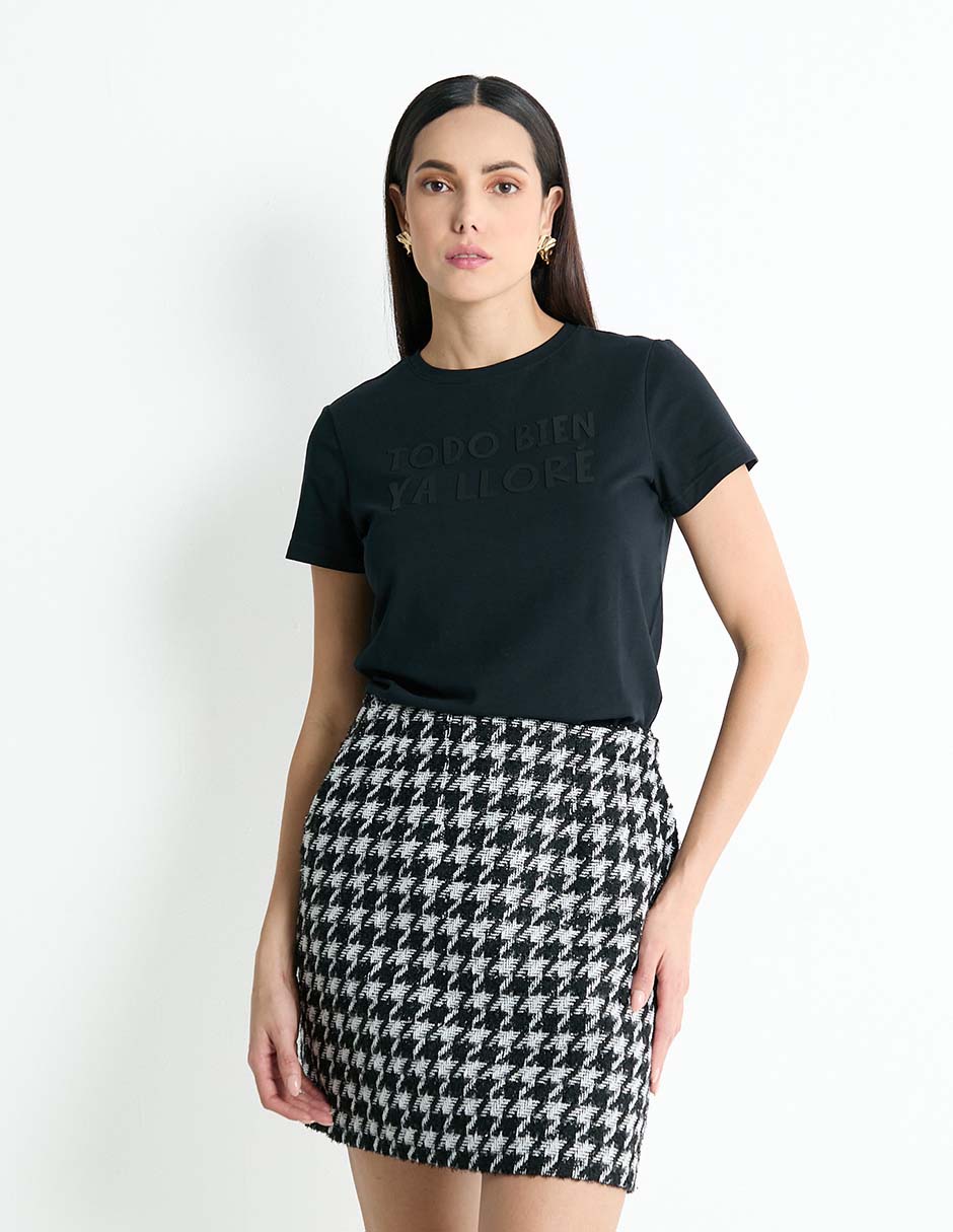 Playera manga corta cuello redondo para mujer