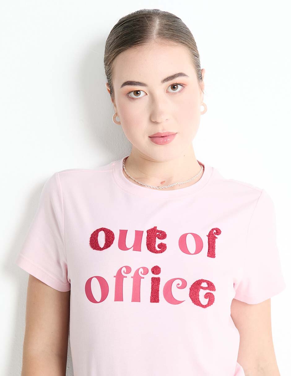 Playera manga corta cuello redondo para mujer 4