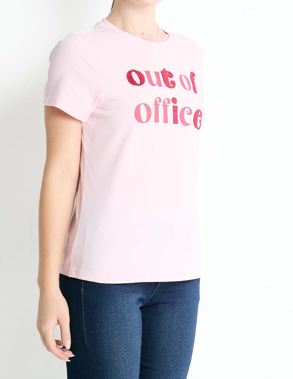 Playera manga corta cuello redondo para mujer 5