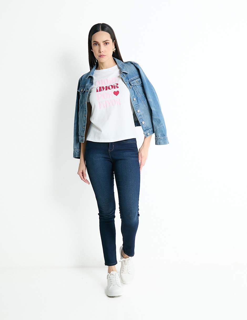 Playera manga corta cuello redondo para mujer 3