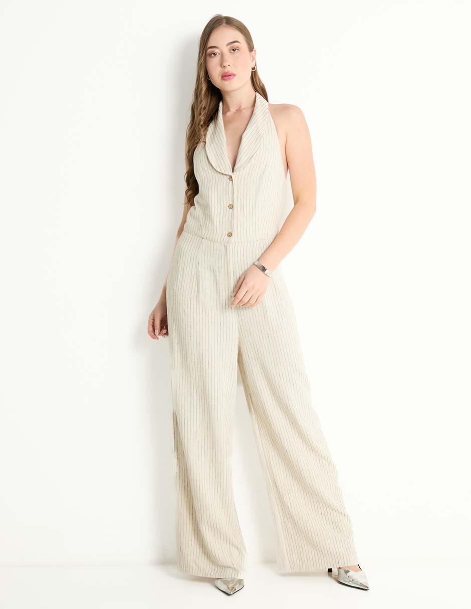 Jumpsuit Metropolis formal estampado a rayas para mujer