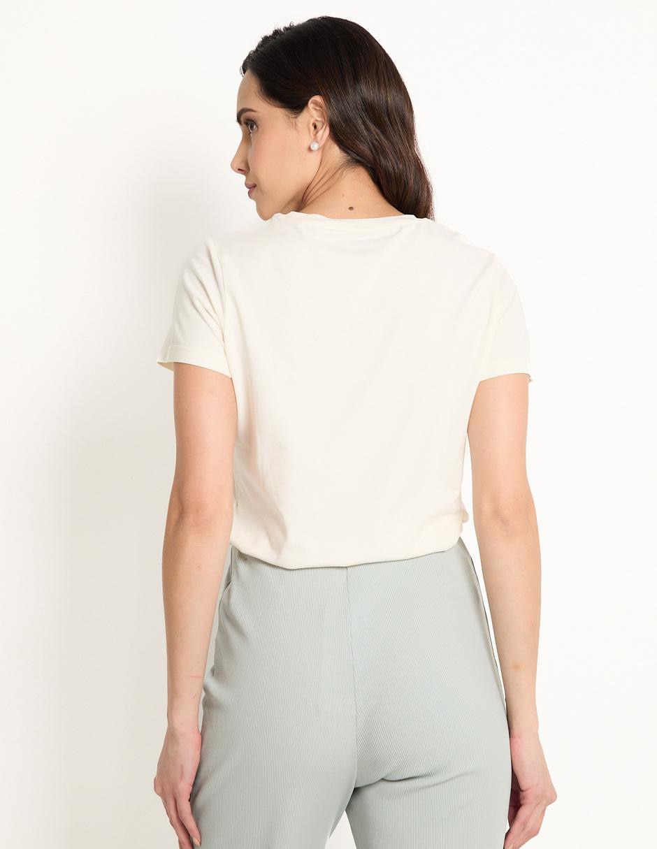 Playera manga corta cuello redondo para mujer 2