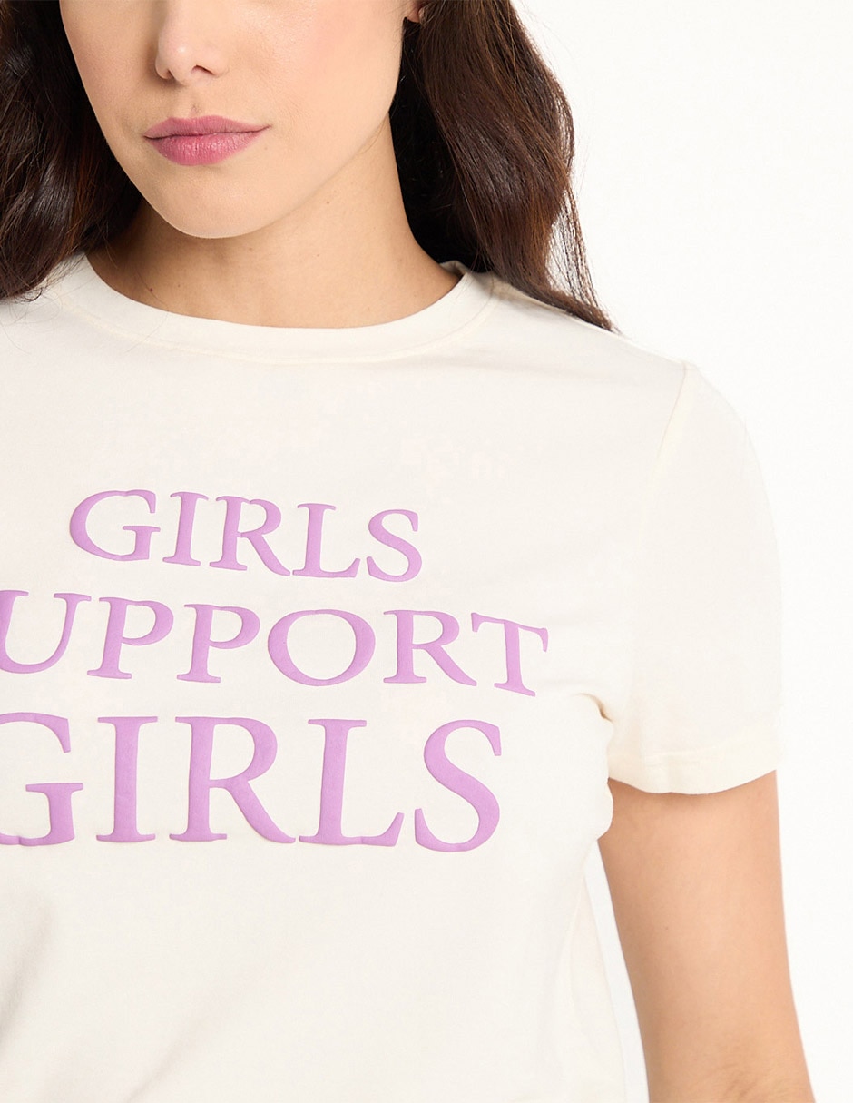 Playera manga corta cuello redondo para mujer 4