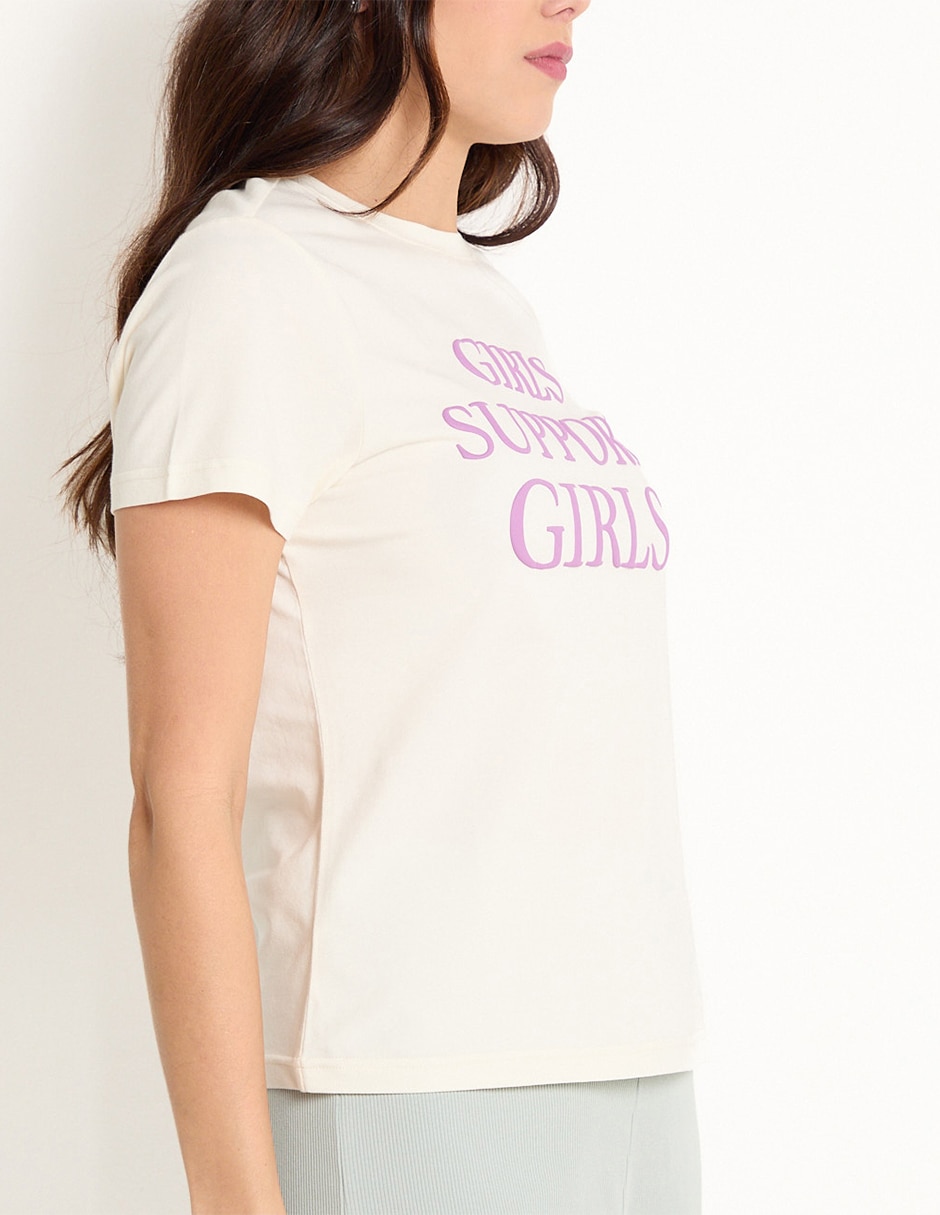 Playera manga corta cuello redondo para mujer 5