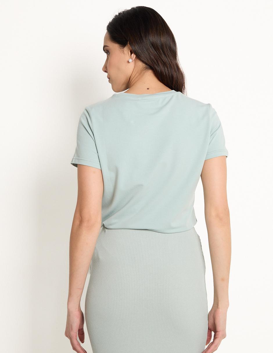 Playera manga corta cuello redondo para mujer 2