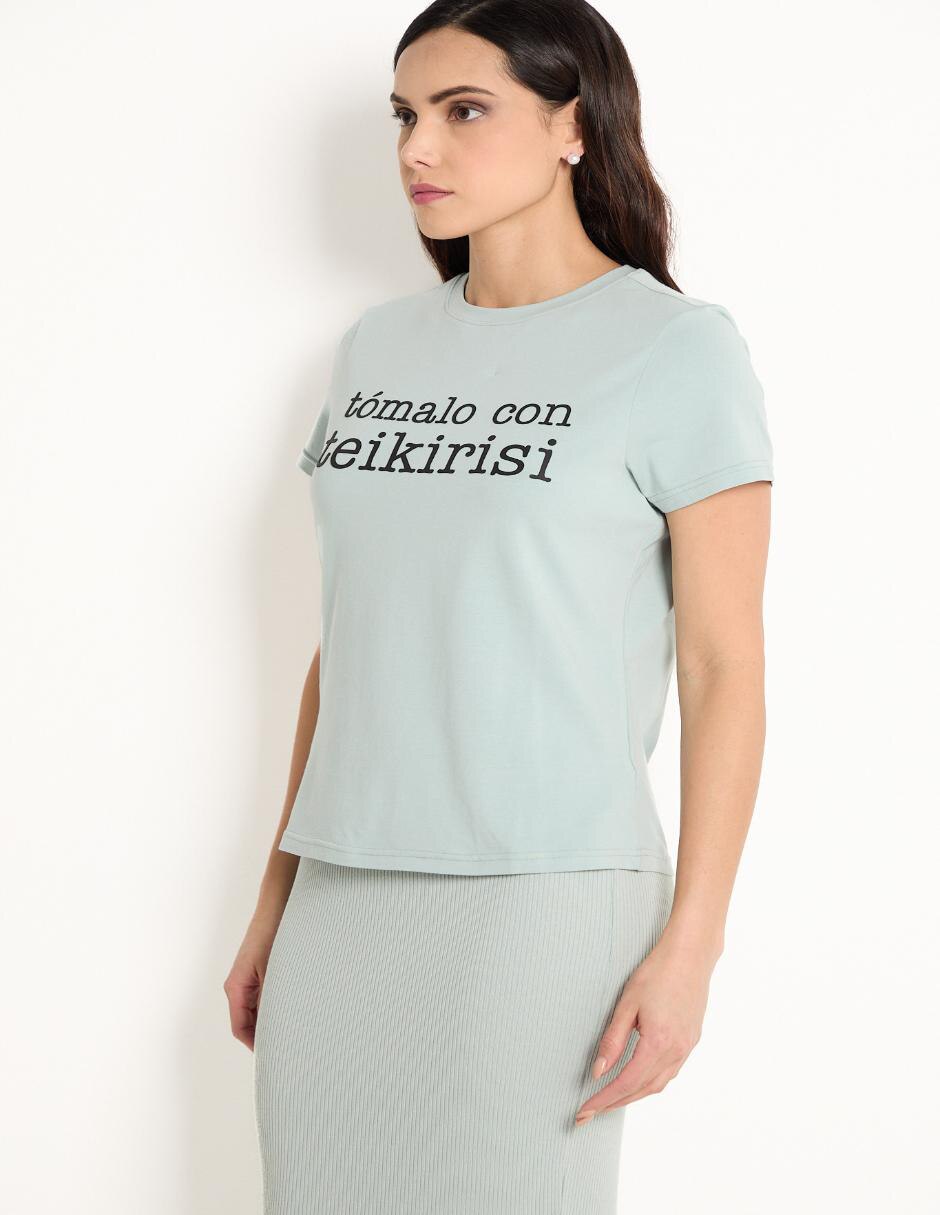 Playera manga corta cuello redondo para mujer 5