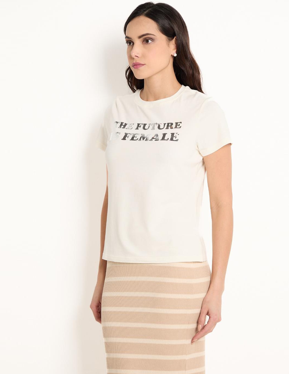 Playera manga corta cuello redondo para mujer 5