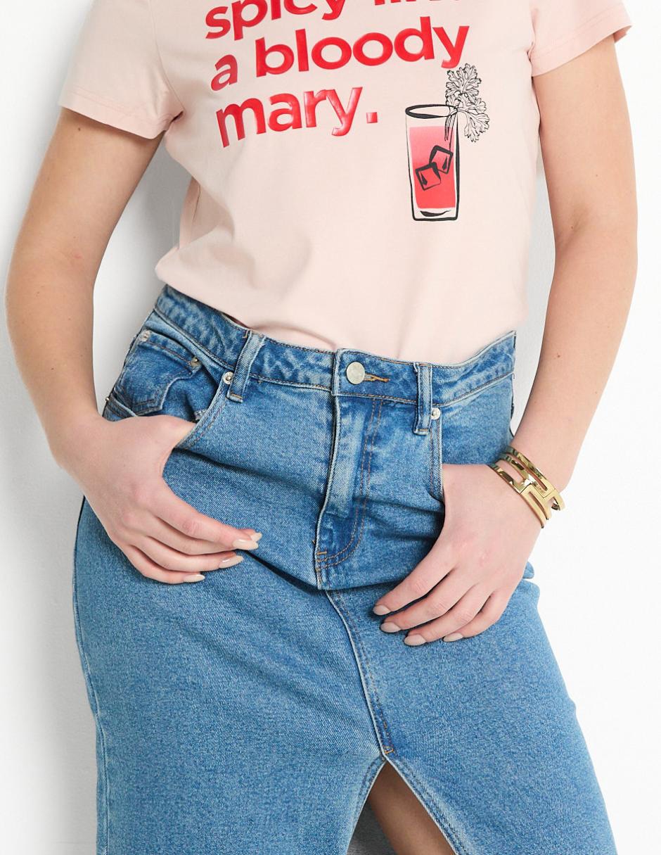 Playera manga corta cuello redondo para mujer 4