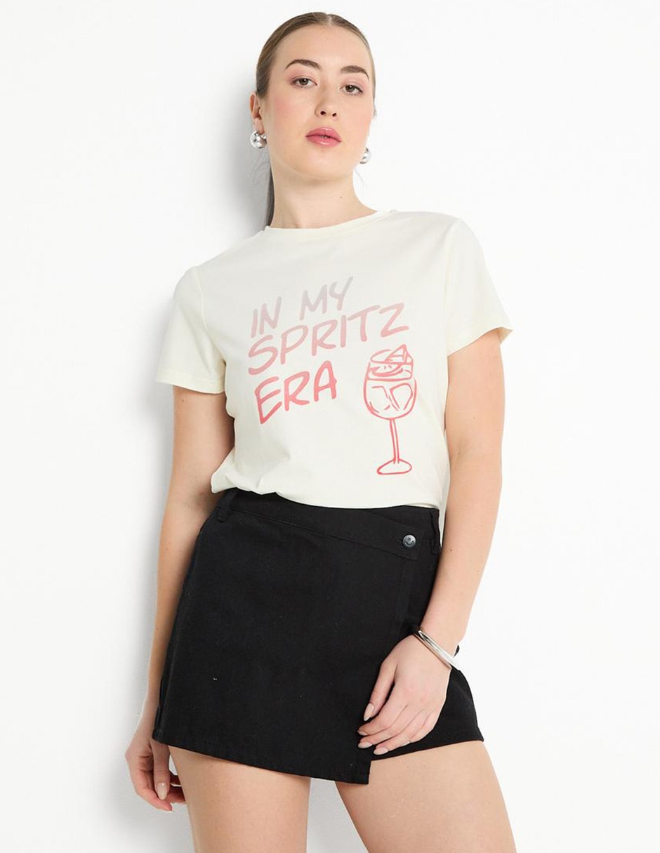 Playera manga corta cuello redondo para mujer Playera manga corta cuello redondo para mujer