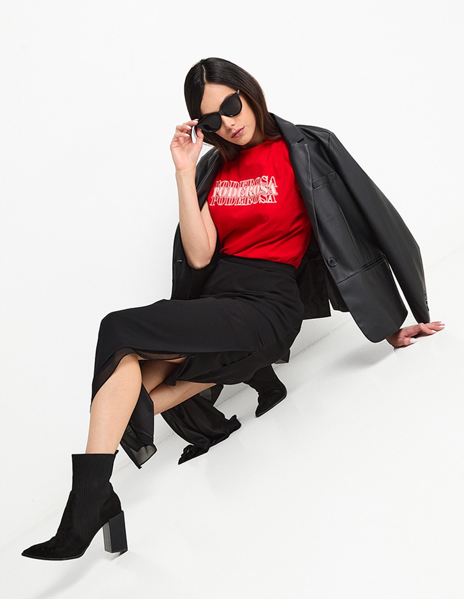 Playera manga corta cuello redondo para mujer 3