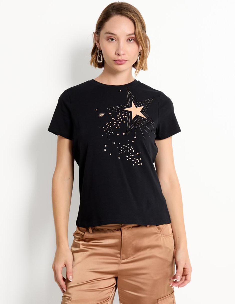 Playera manga corta cuello redondo para mujer Playera manga corta cuello redondo para mujer