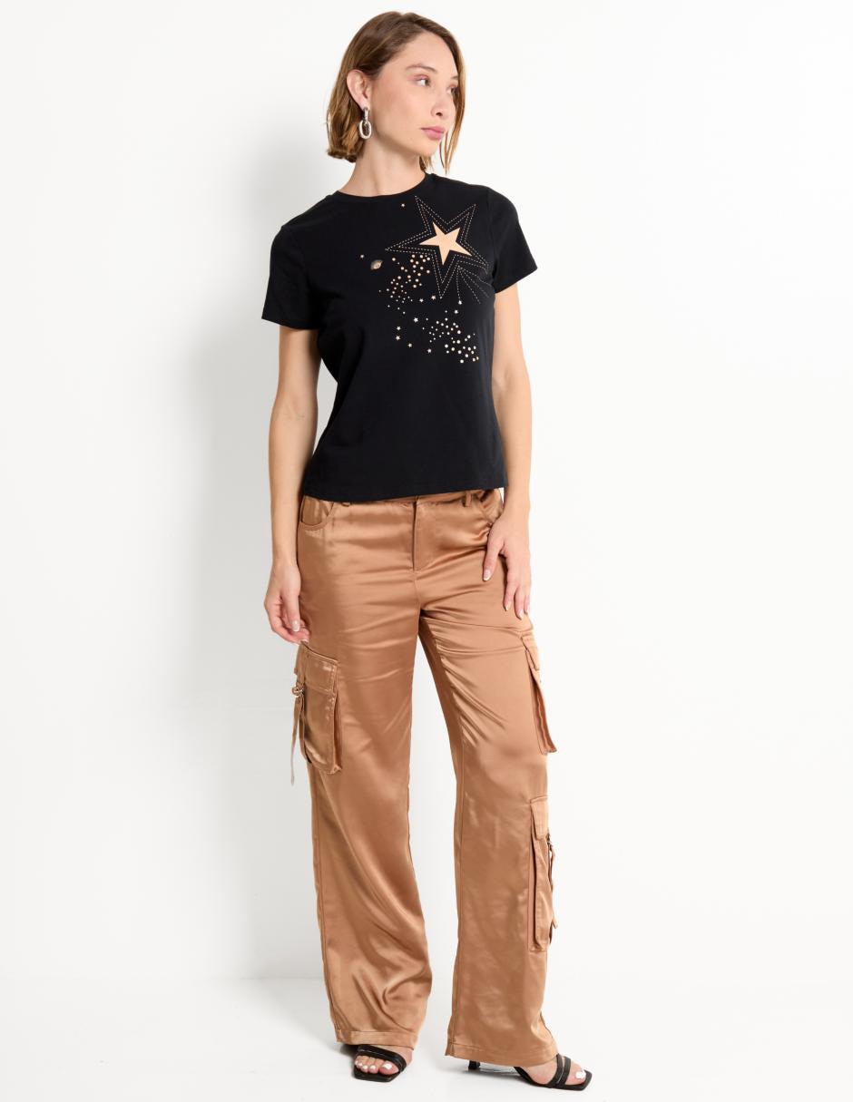 Playera manga corta cuello redondo para mujer 3