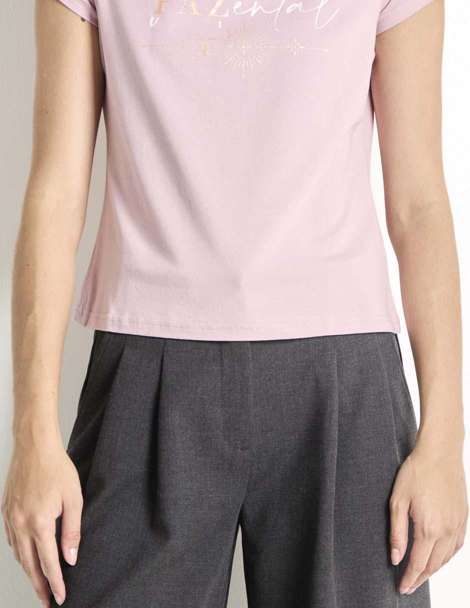 Playera manga corta cuello redondo para mujer 4
