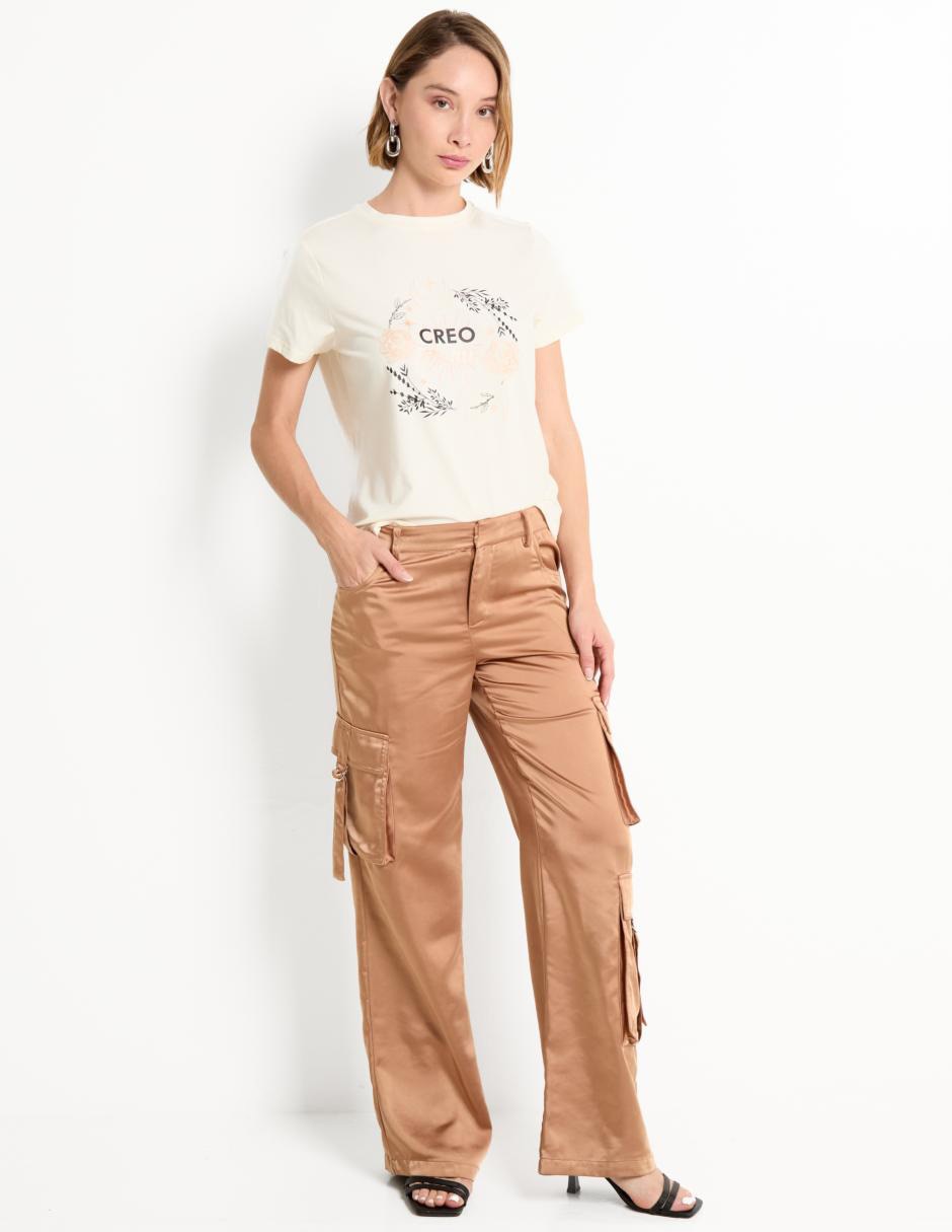 Playera manga corta cuello redondo para mujer 3