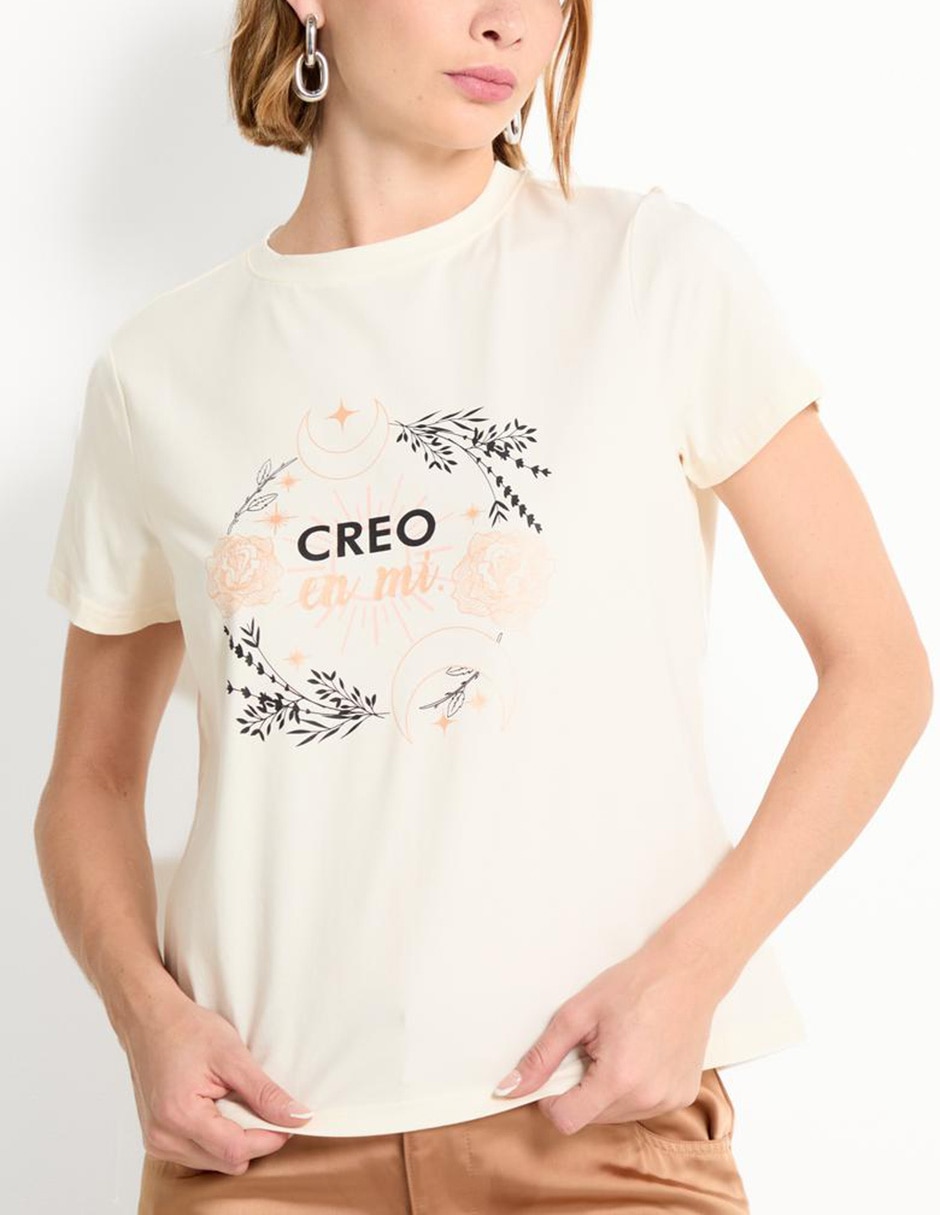 Playera manga corta cuello redondo para mujer 4