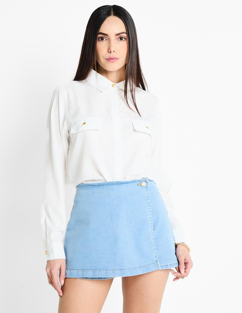 Falda short Metropolis de mezclilla a la cintura Suburbia