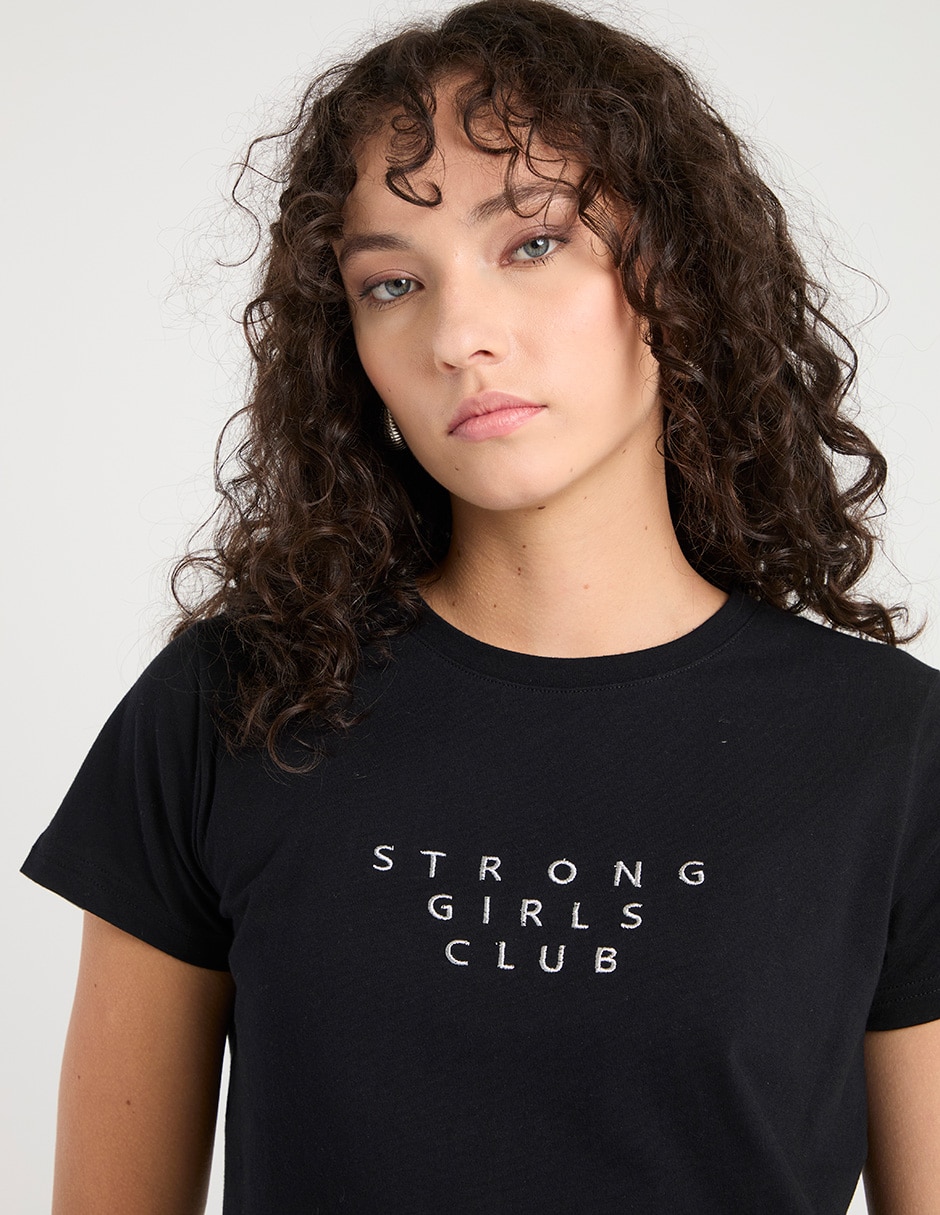 Playera manga corta cuello redondo para mujer 4