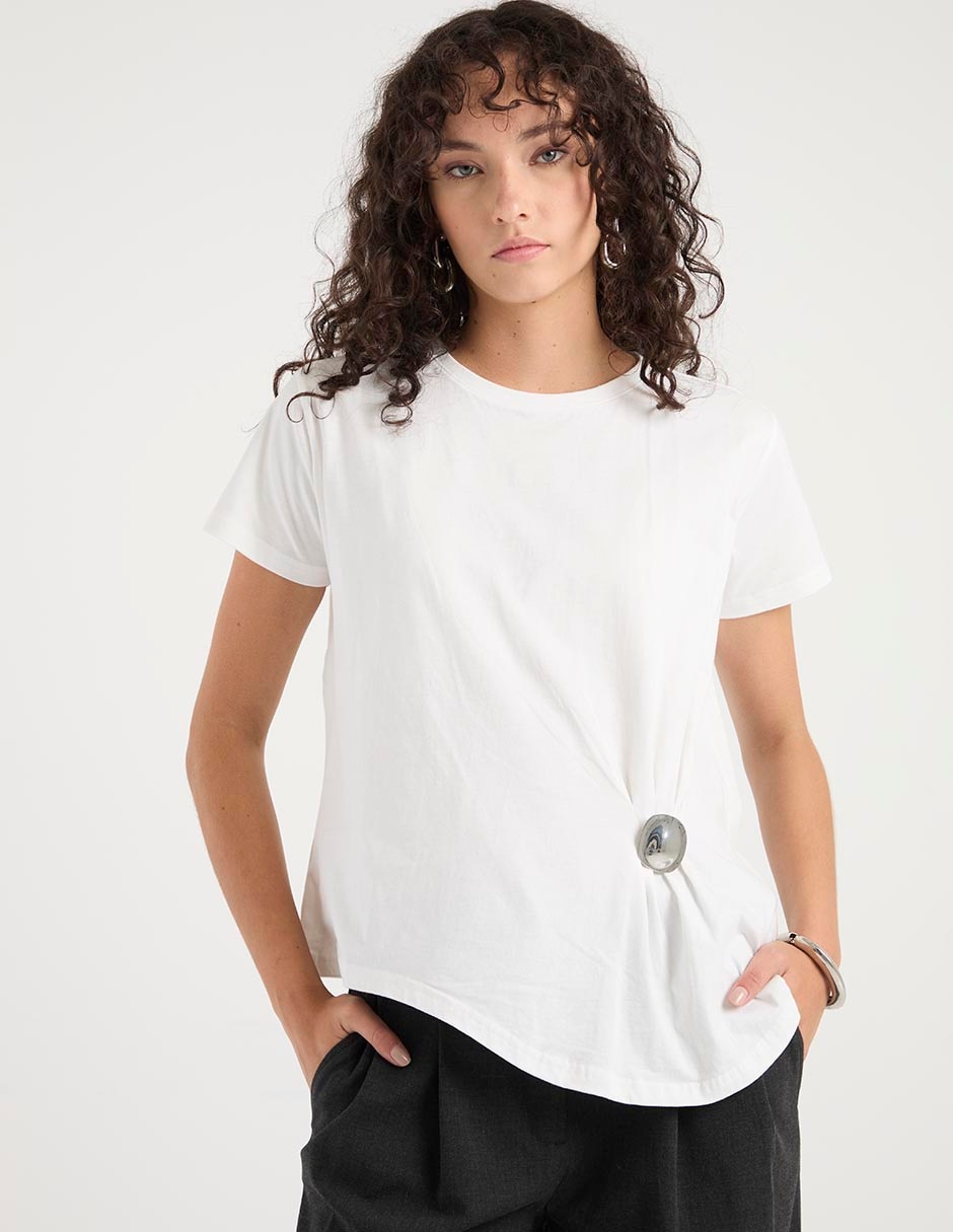 Playera manga corta cuello redondo para mujer Playera manga corta cuello redondo para mujer