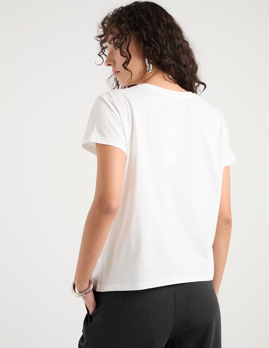 Playera manga corta cuello redondo para mujer 2