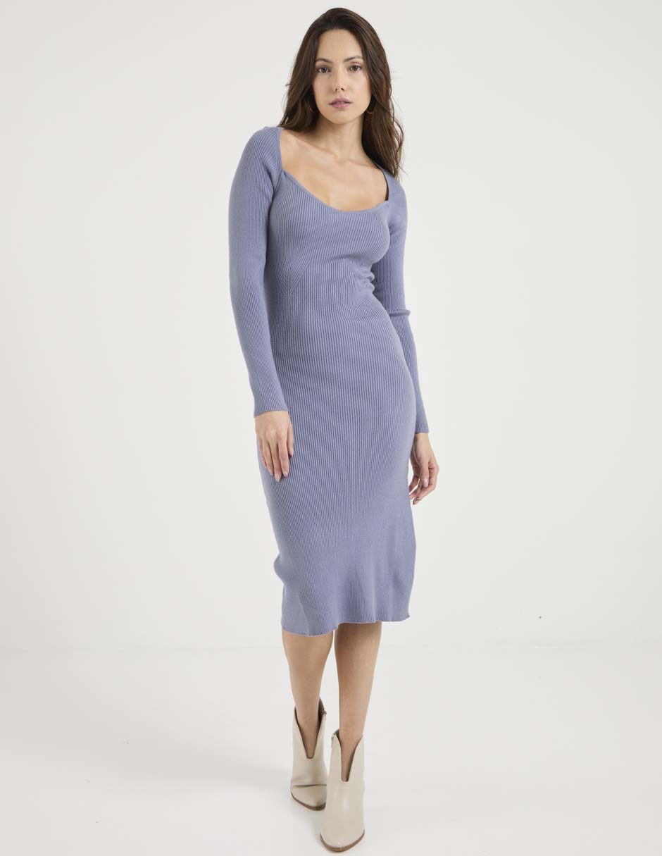 VESTIDO LARGO METROPO, G, GRANITO AZUL