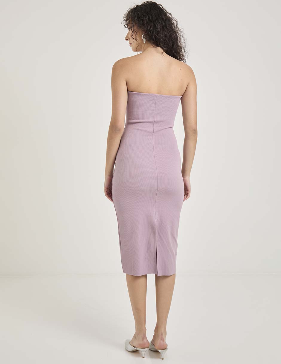 Vestido midi de fiesta escote bardot 2