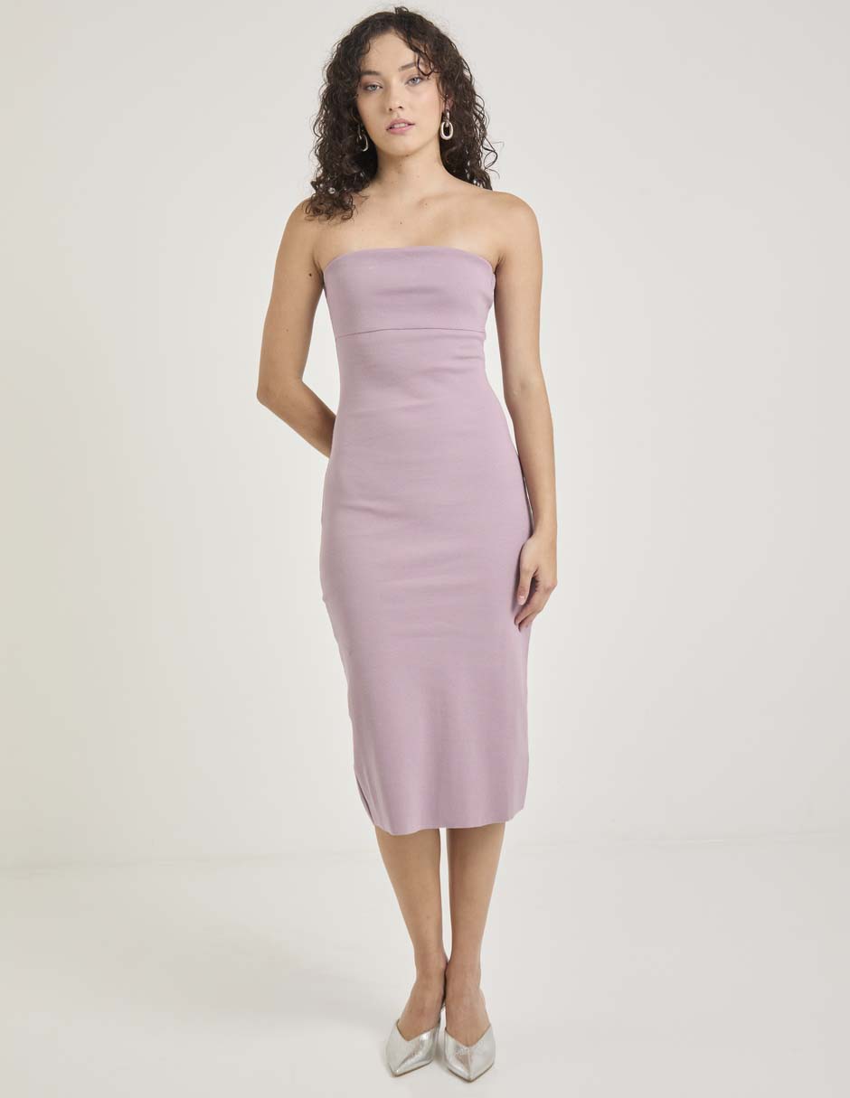 Vestido midi de fiesta escote bardot 3