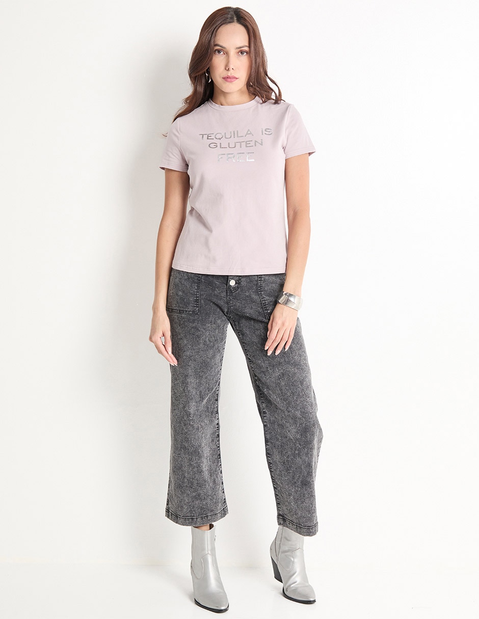 Playera manga corta cuello redondo para mujer 3