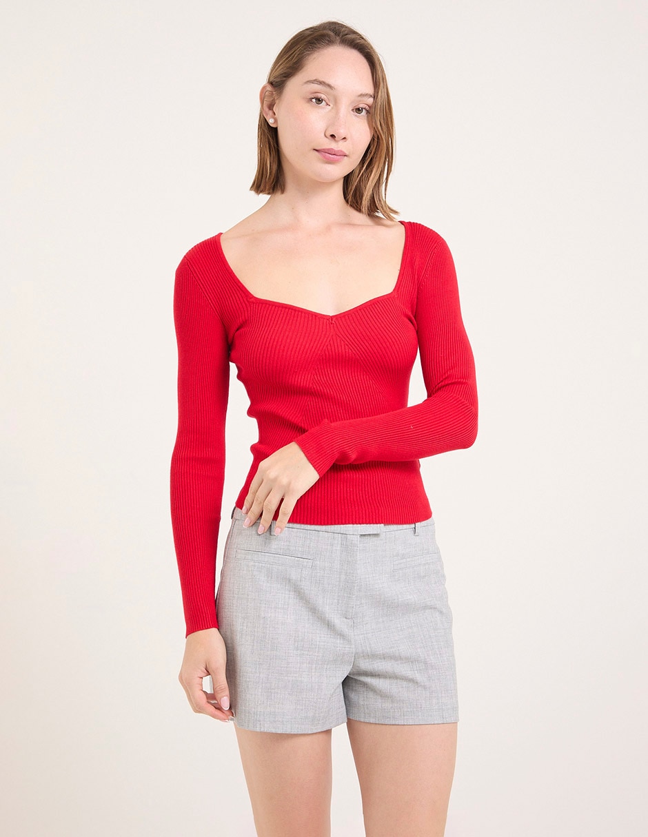 Suéter cuello cuadrado para mujer
