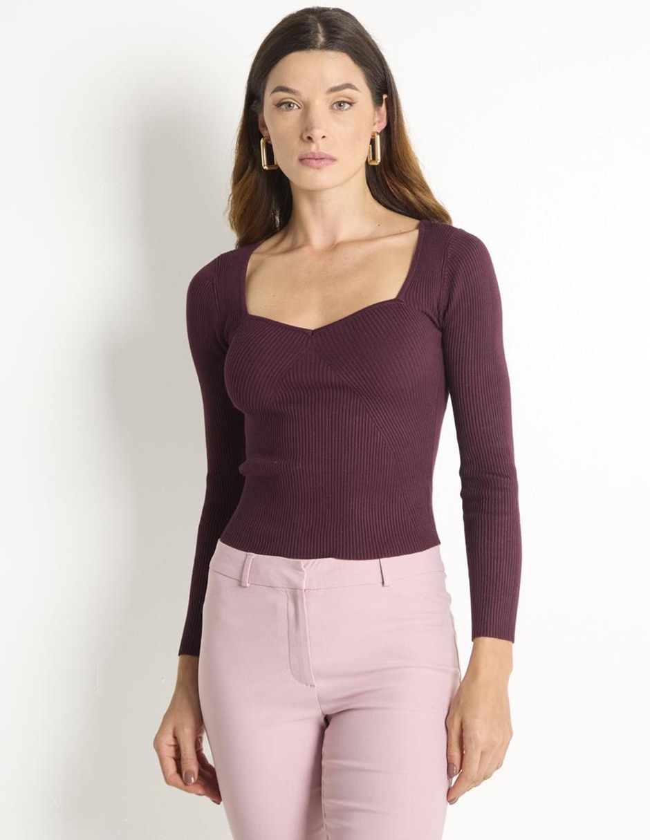 Suéter cuello cuadrado para mujer