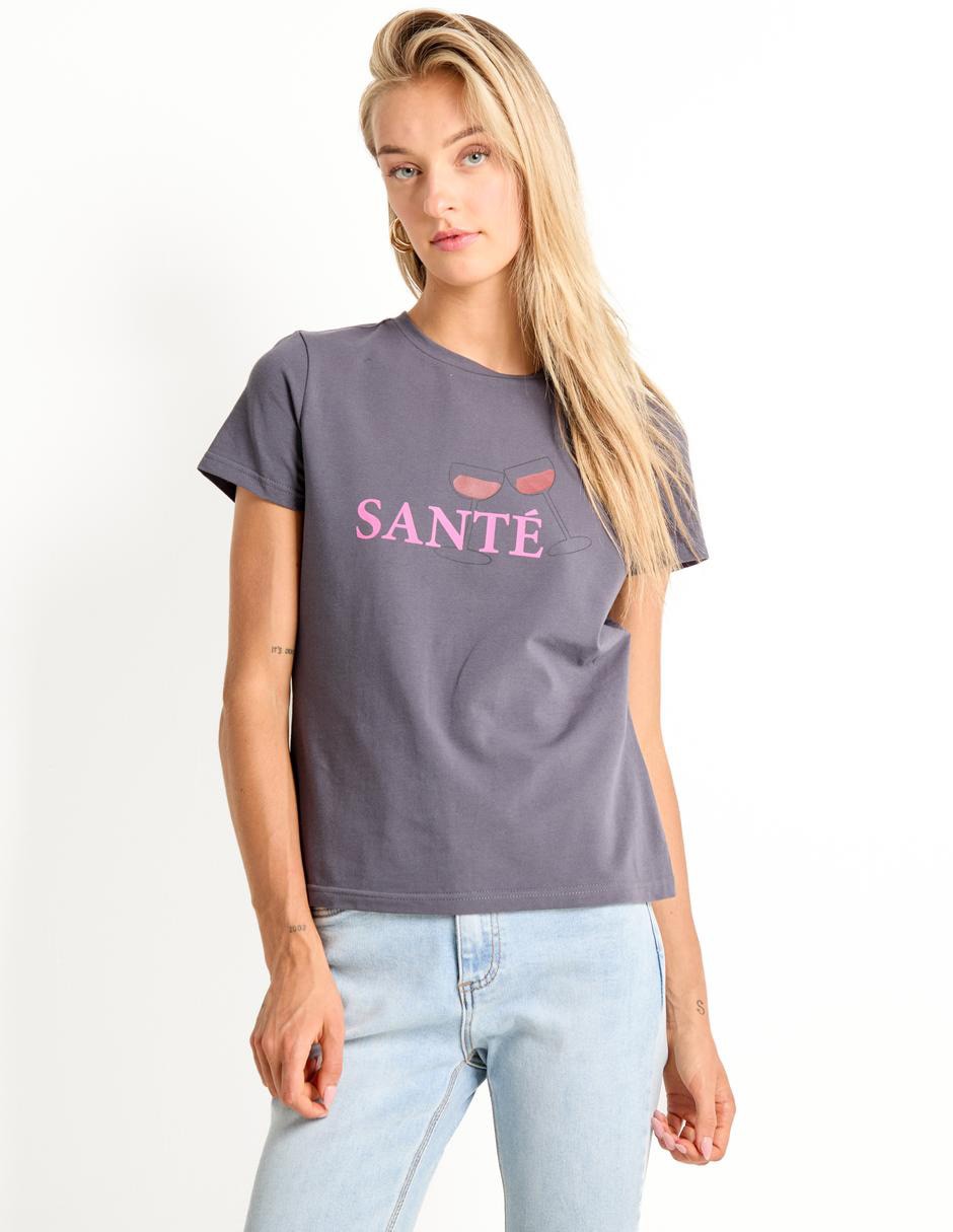 Playera manga corta cuello redondo para mujer Playera manga corta cuello redondo para mujer