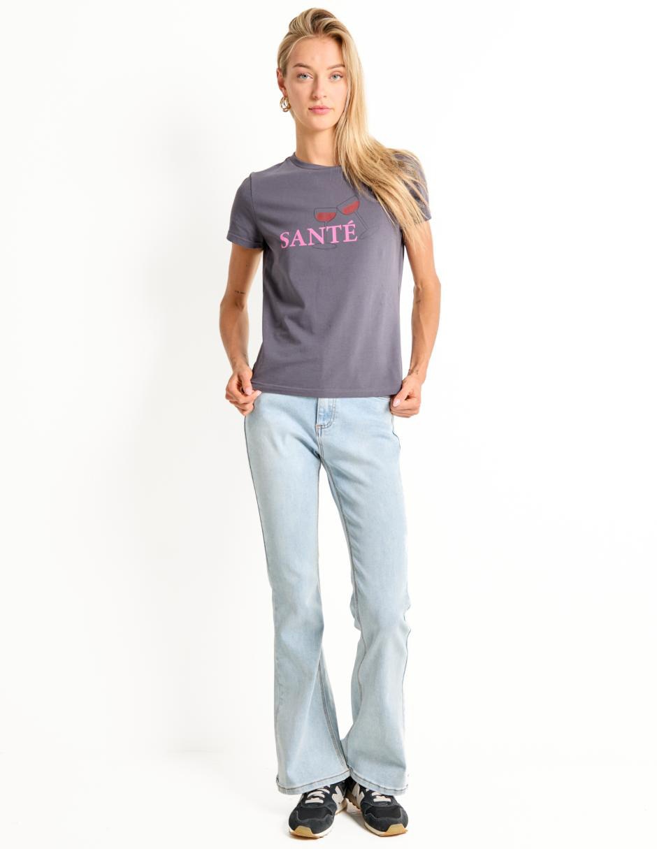 Playera manga corta cuello redondo para mujer 3