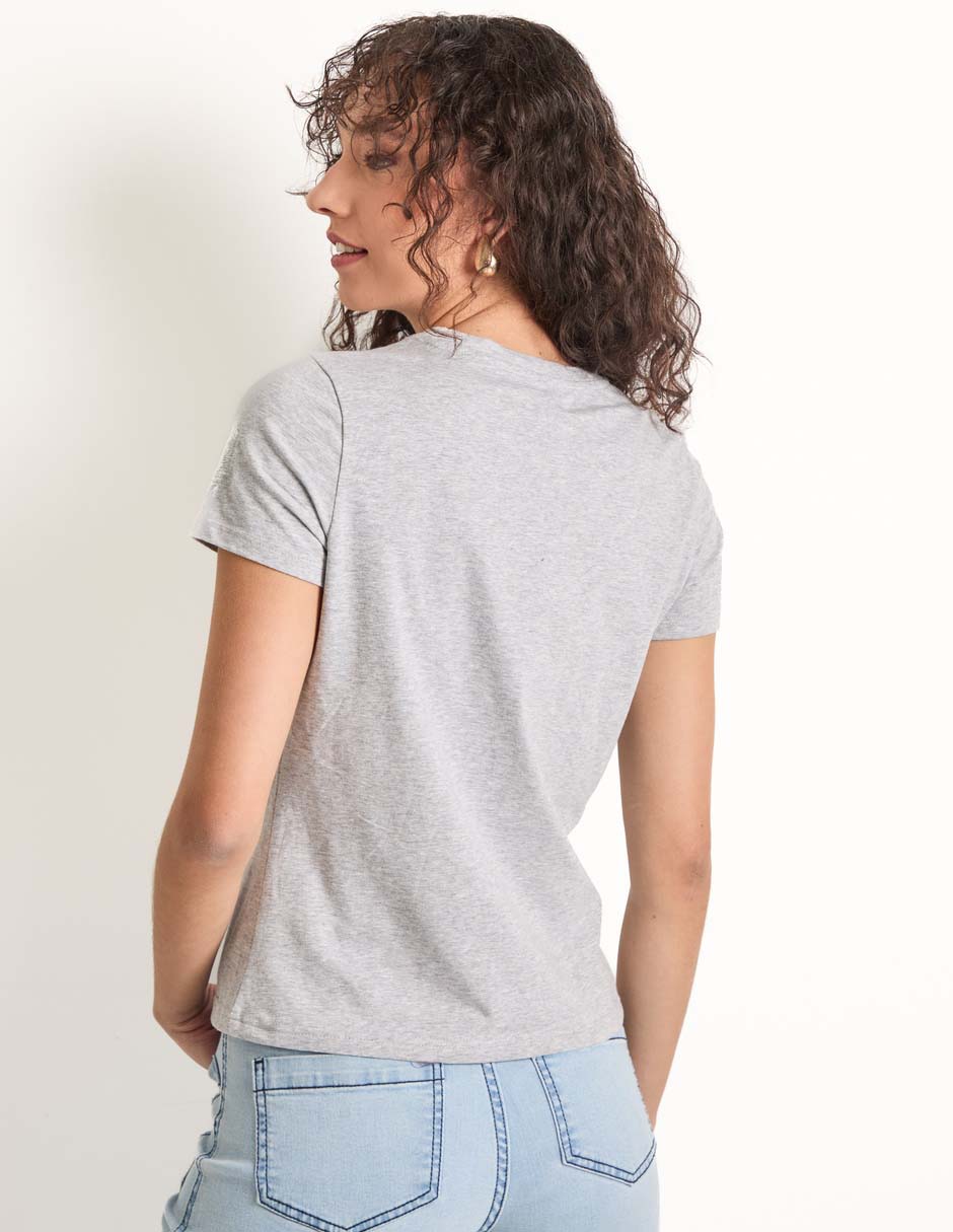 Playera manga corta cuello redondo para mujer 2