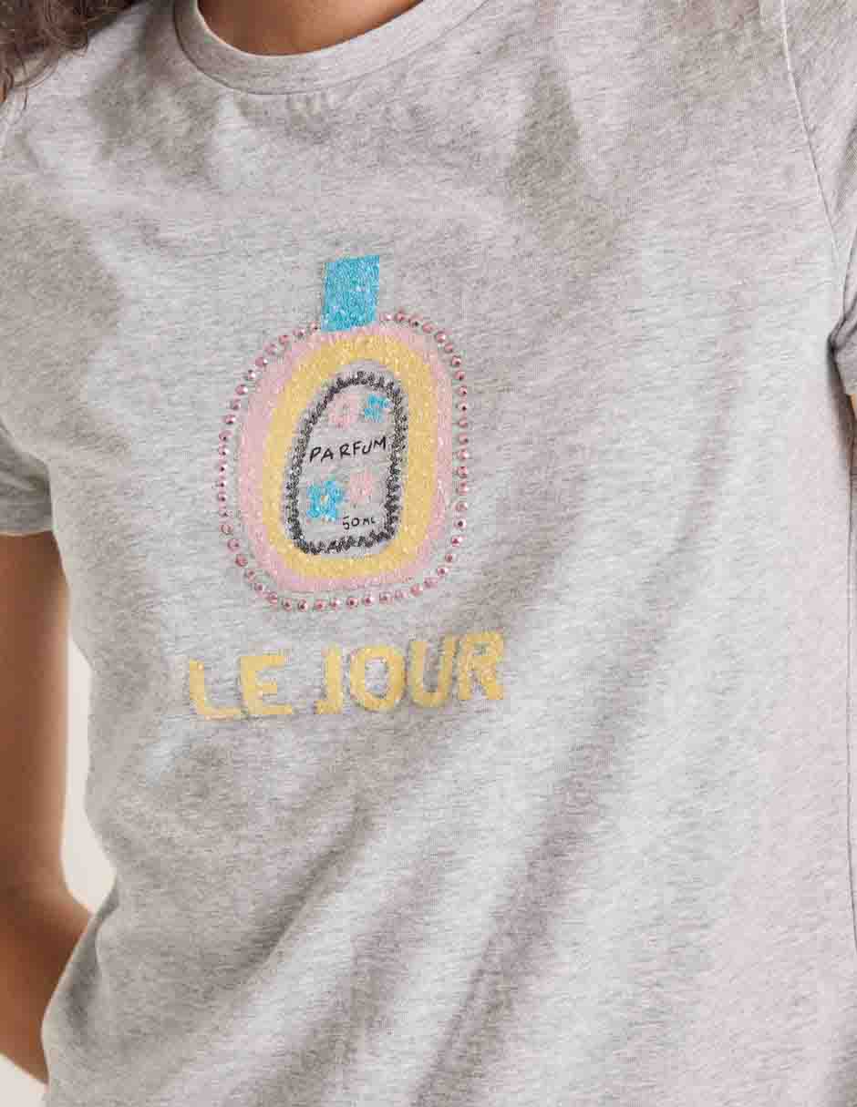 Playera manga corta cuello redondo para mujer 4
