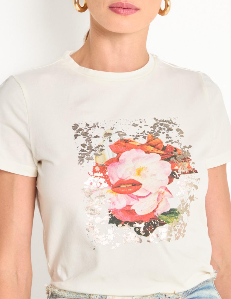 Playera manga corta cuello redondo para mujer 4