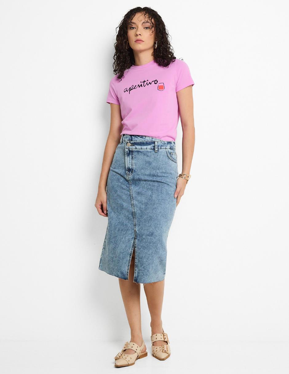 Playera manga corta cuello redondo para mujer 3