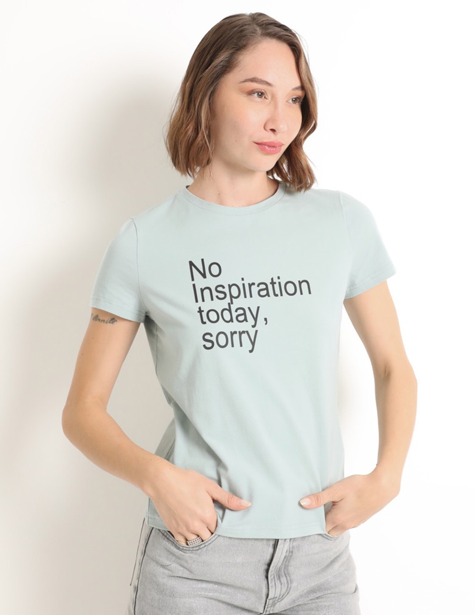 Playera manga corta cuello redondo para mujer Playera manga corta cuello redondo para mujer